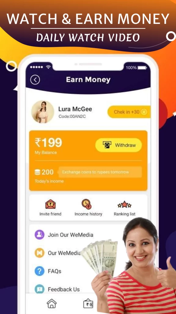 Daily Watch Video & Earn Money app