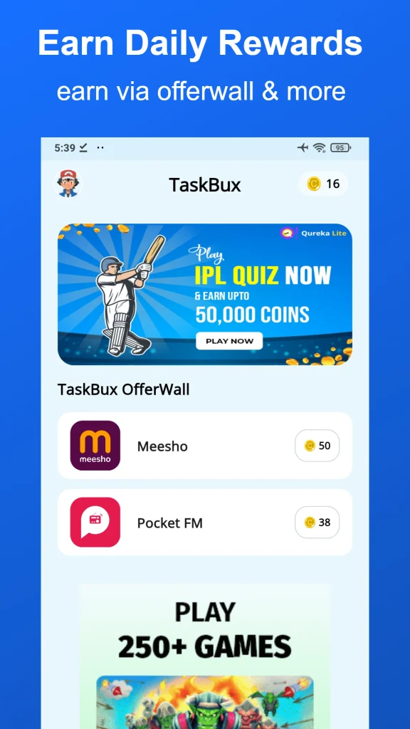 Download TaskBux – Get Rewarded Daily
